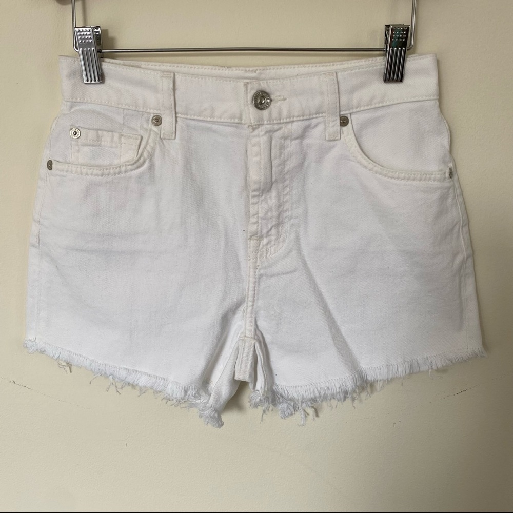 7 For All Mankind Monroe cut off Short Size 25 White - Picture 5 of 9
